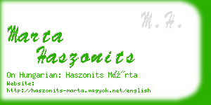 marta haszonits business card